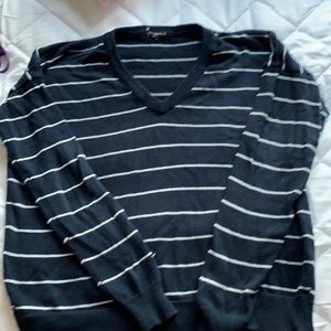 Brandy Melville one size navy white pinstripe sweater